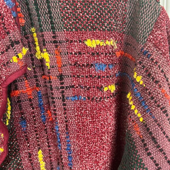 Vintage Studio West Boho Red Black Woven Colorful Tapestry Jacket Womens 3X - Picture 6 of 11